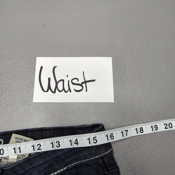 Zipper dark wash embellished pockets boot cut denim jeans juniors size 11 - Picture 10 of 12